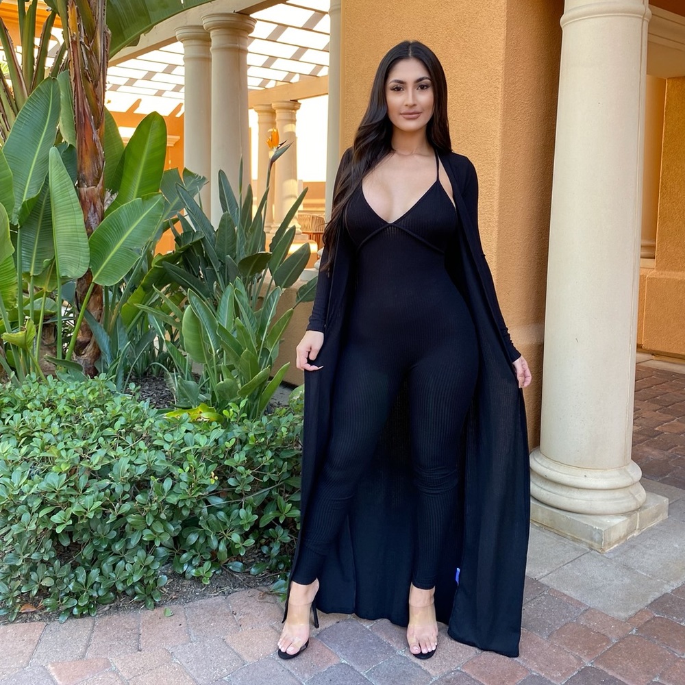 Jumpsuit and cardigan set